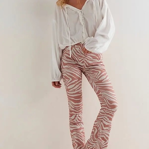 Free people We The Free Tan and White Bootcut Pants - Picture 10 of 12